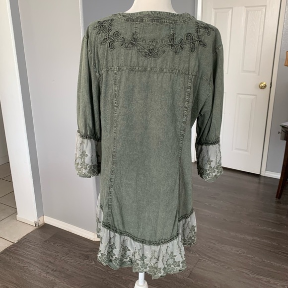 INCA COTTON EMBROIDERED TUNIC, lace trim - Picture 9 of 15